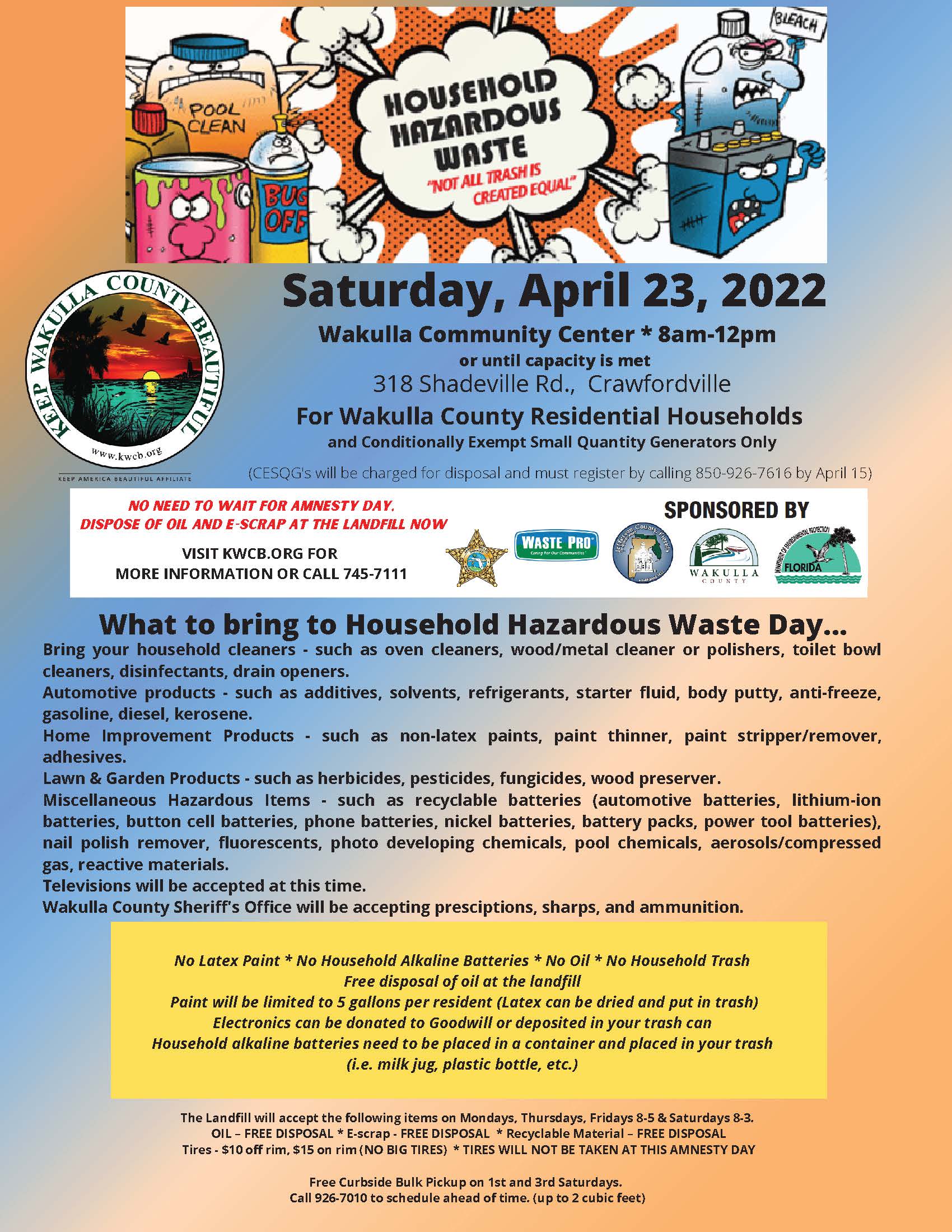 Household Hazardous Waste Day.4.23.22